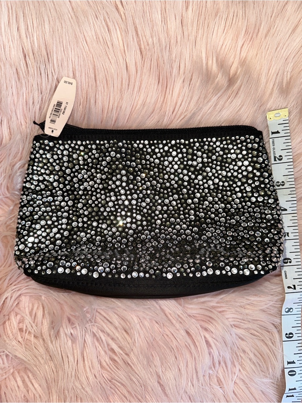 Victoria's Secret Black Crystal-Studded Makeup Pouch - Picture 10 of 14